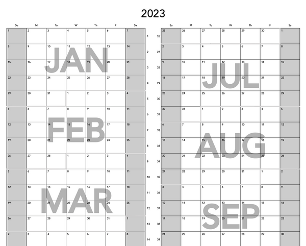2023 Print Your Own Calendar